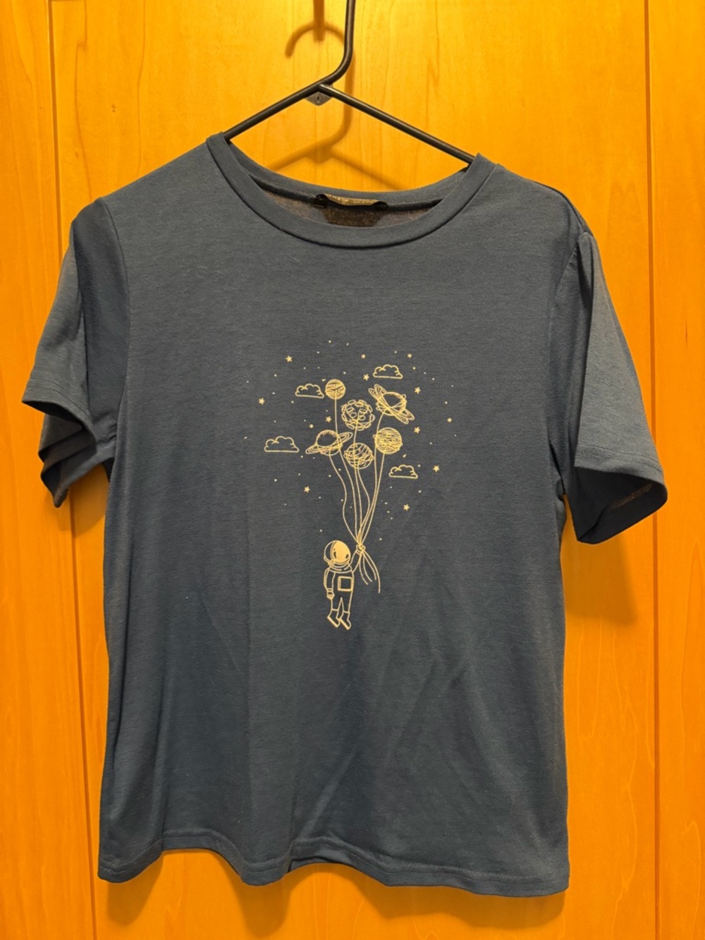 SHEIN Navy Blue Astronaut Crewneck Tee